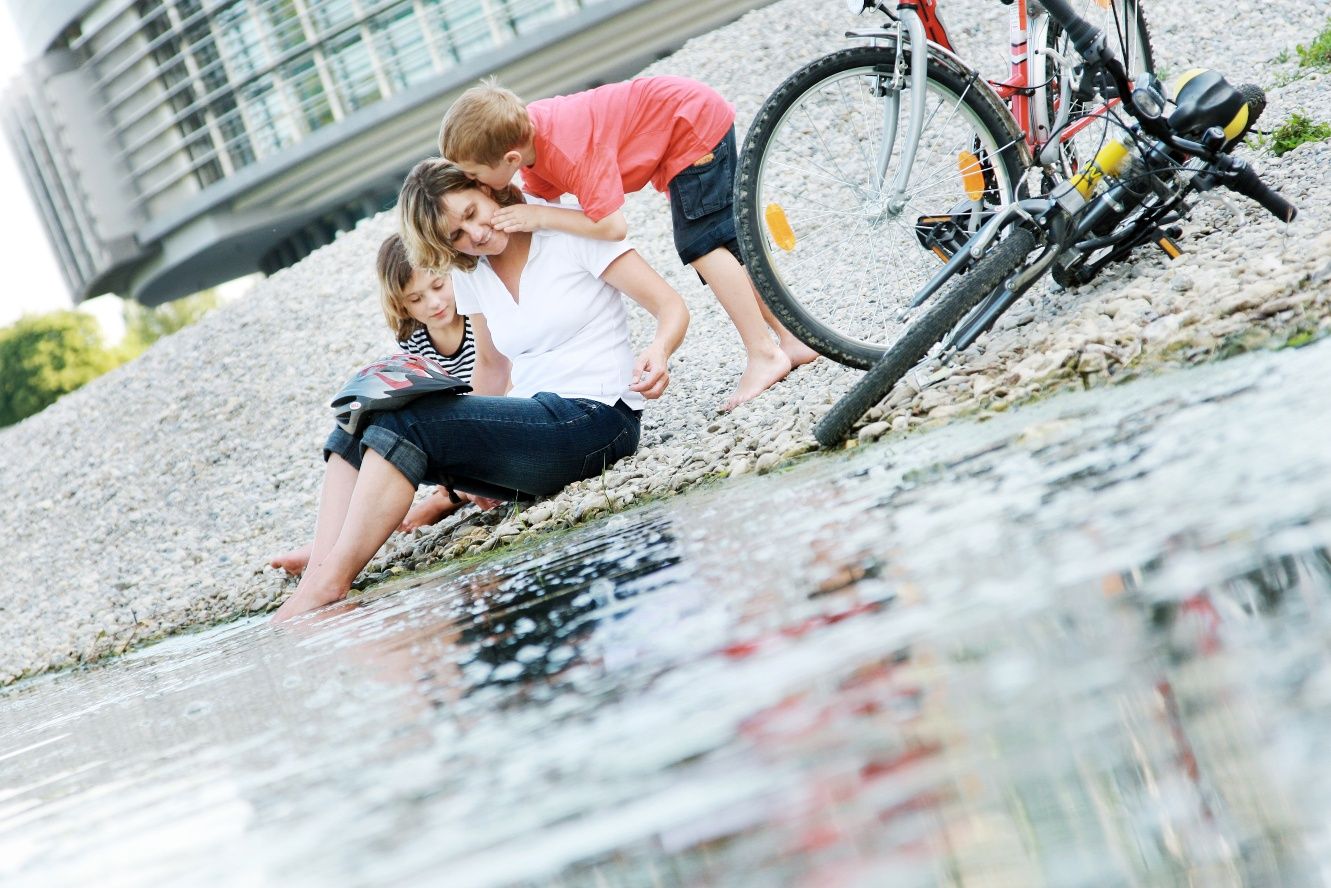 Rast an der Traisen beim Landhausviertel