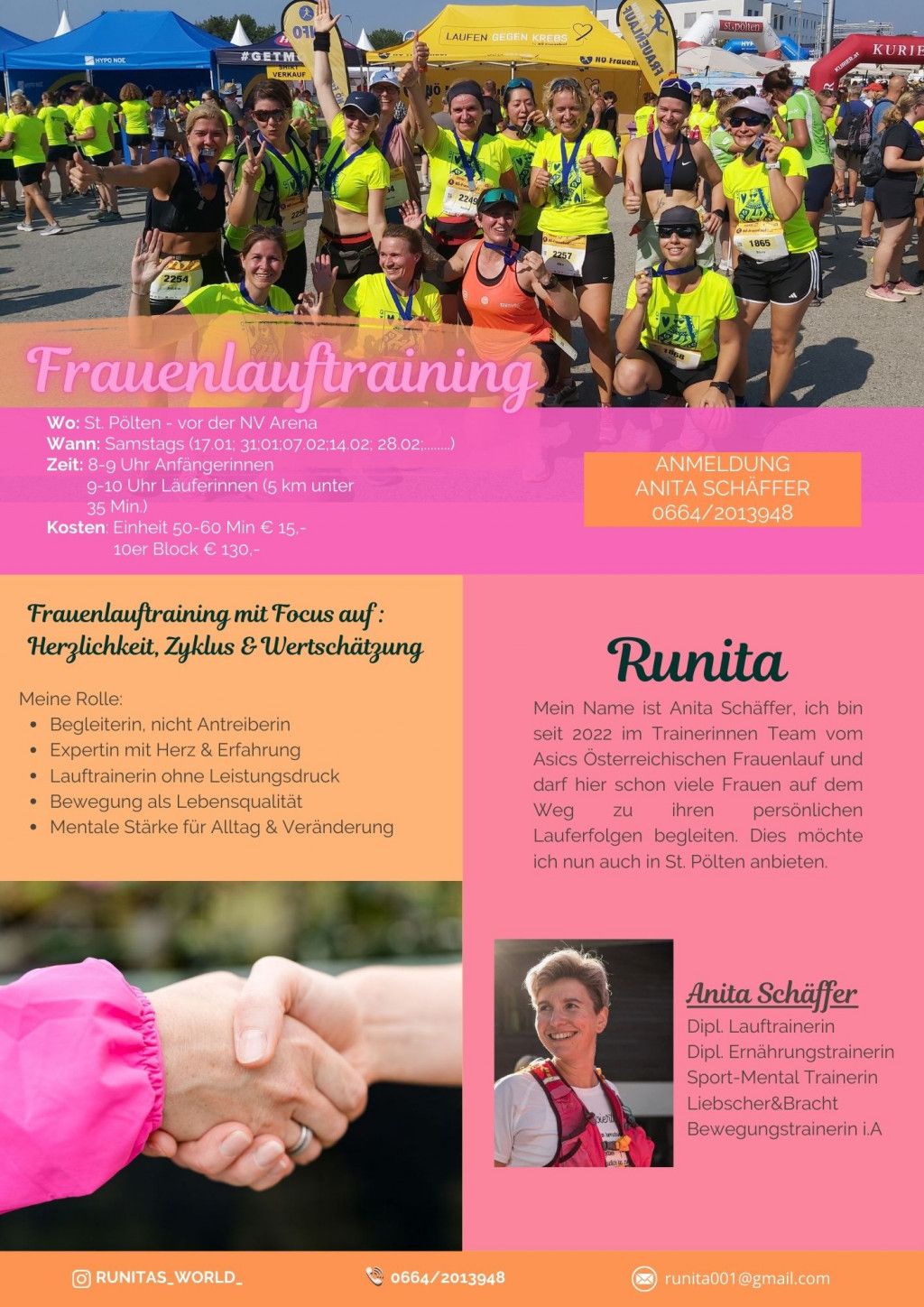 Flyer Lauftraining St.Pölten Runita