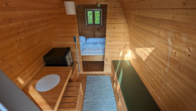 Our camping pod from the inside, &copy; Lukas Winter