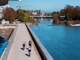 Cycling along the Traisen in St. P&ouml;lten, &copy; Josef Bollwein